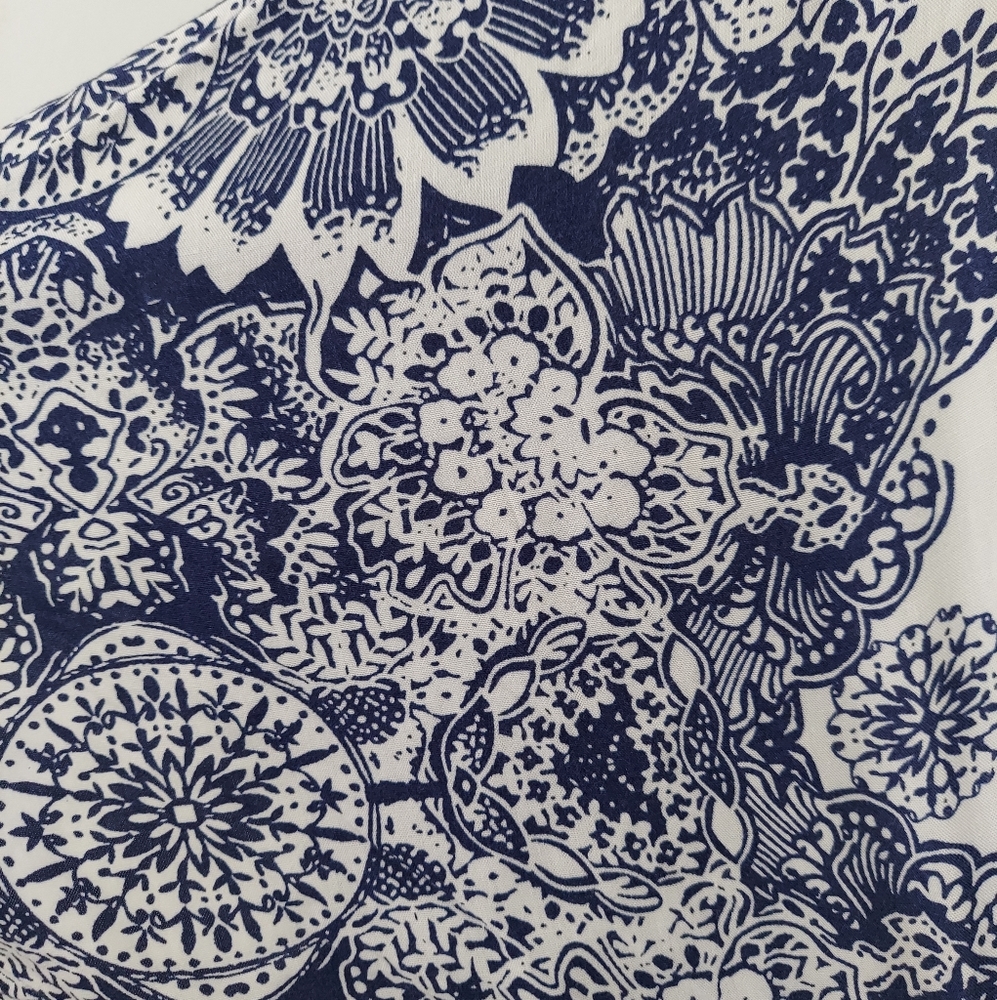 South of France Blue and Ivory Print Maxi Dress - Picture 11 of 16